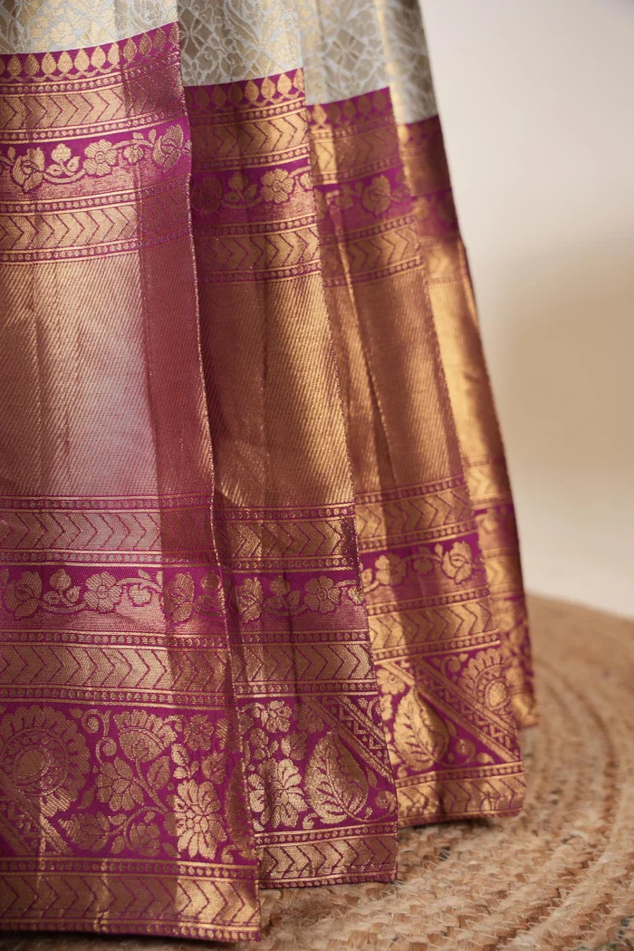Women's Woven Design zari work Half Saree with Embroidered Blouse and Dupatta Keerthana Kv - Image 18