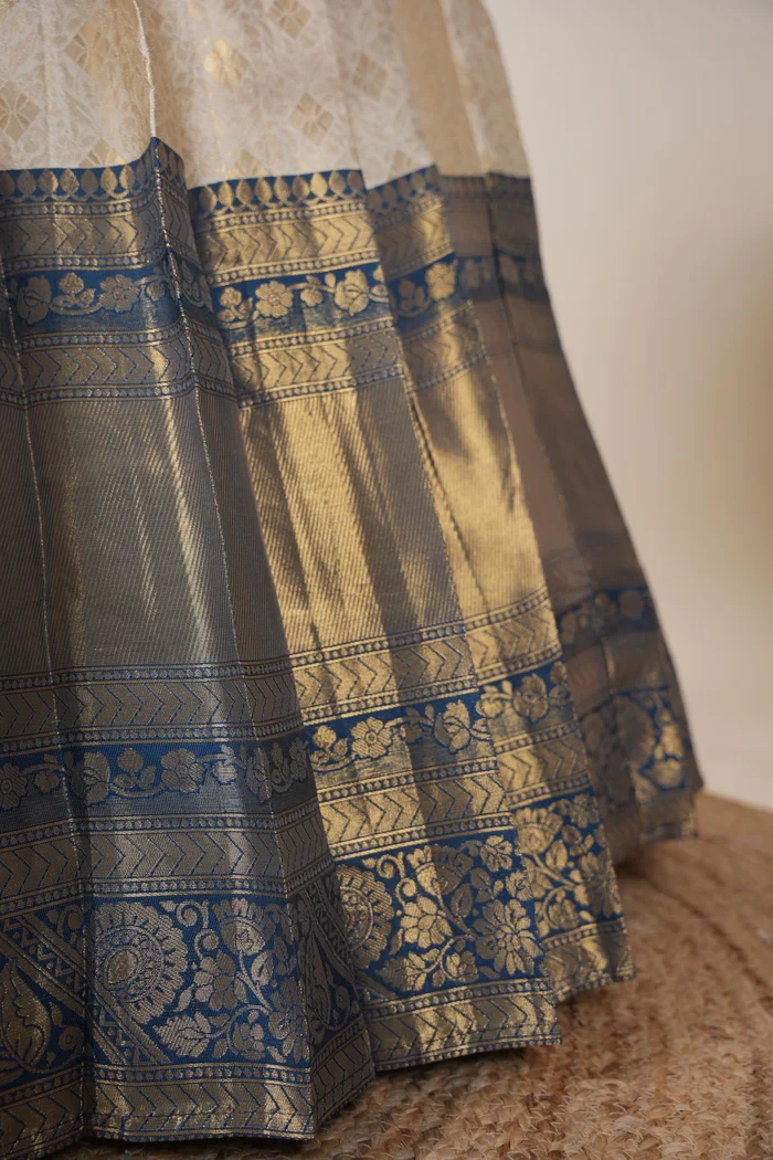 Women's Woven Design zari work Half Saree with Embroidered Blouse and Dupatta Keerthana Kv - Image 9