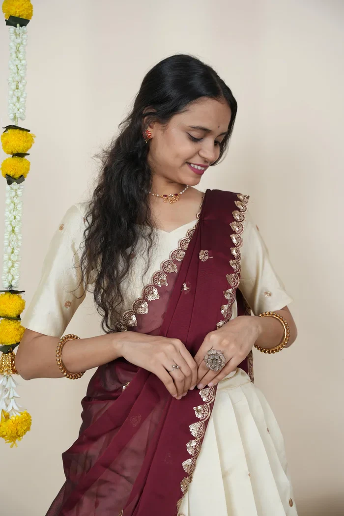 South Indian Festival Traditional Half Saree Yashvini - Image 16