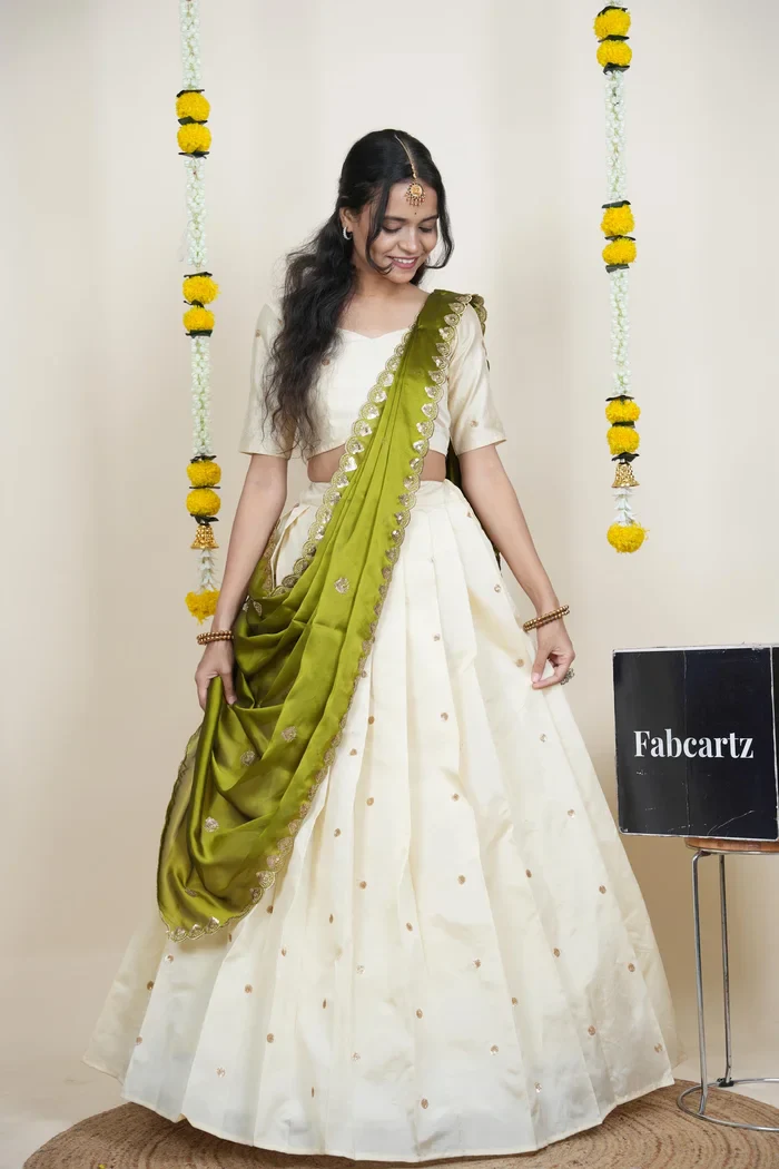 South Indian Festival Traditional Half Saree Yashvini - Image 31