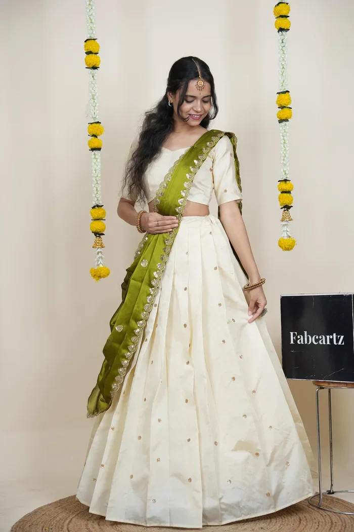 South Indian Festival Traditional Half Saree Yashvini - Image 33