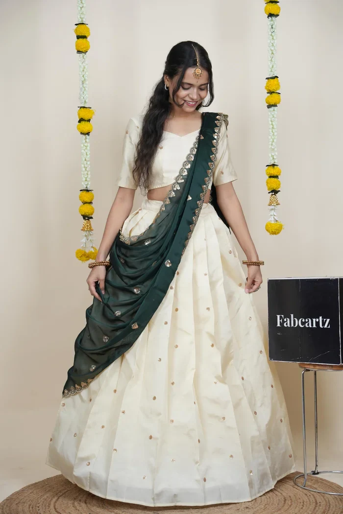 South Indian Festival Traditional Half Saree Yashvini - Image 4