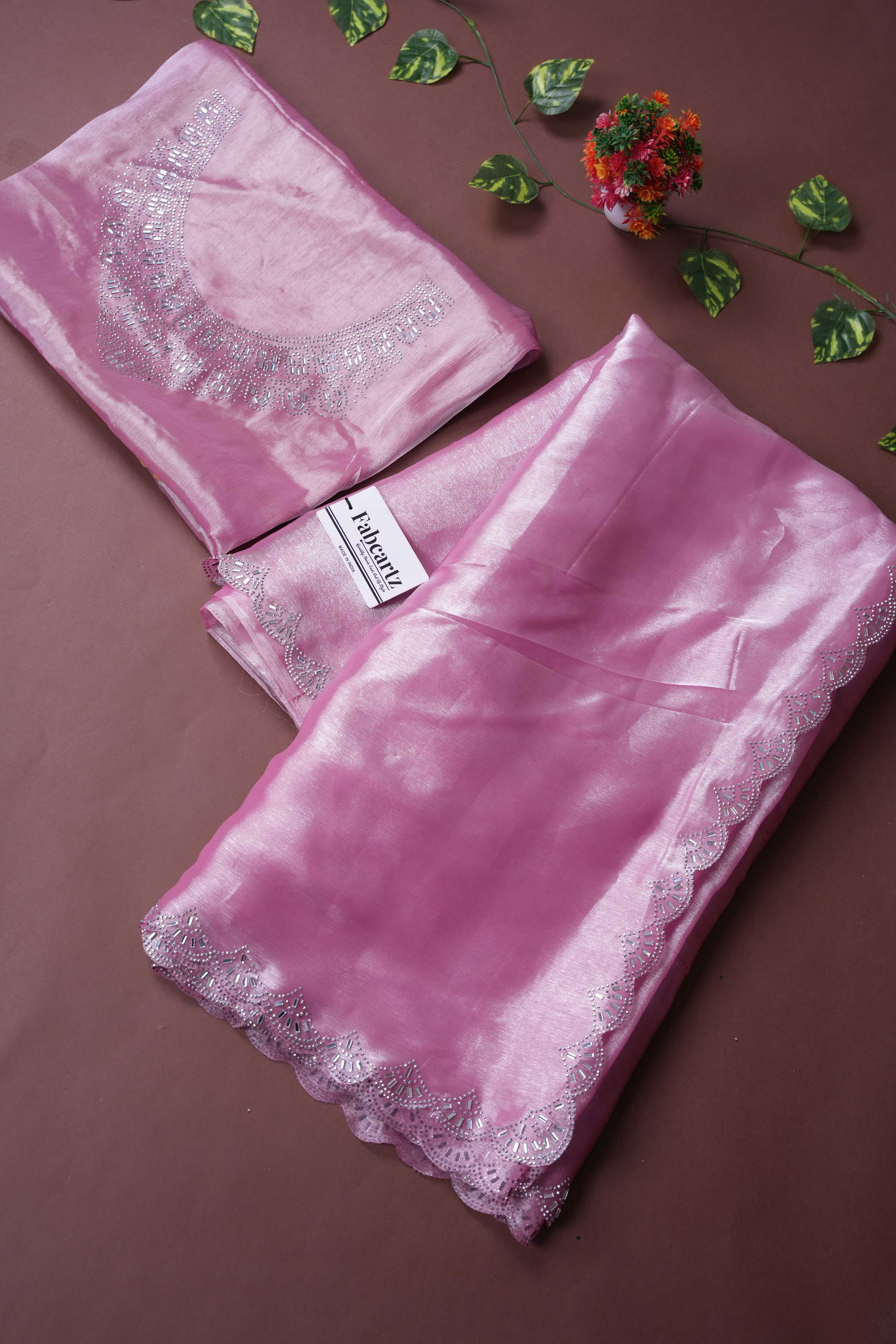 Beautiful Diamond Work Rangoli Silk Saree for Women Zalak - Image 3