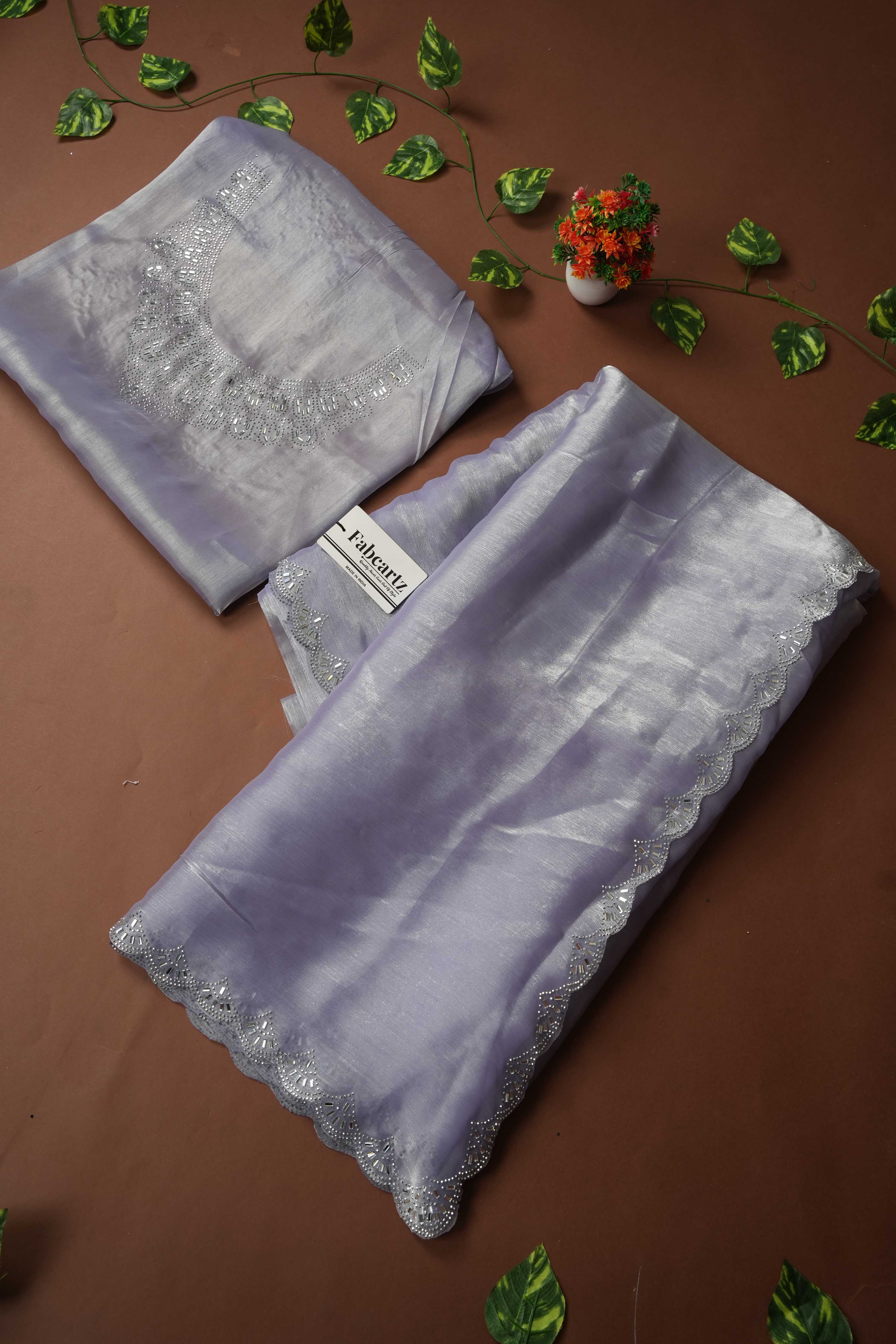 Beautiful Diamond Work Rangoli Silk Saree for Women Zalak - Image 6